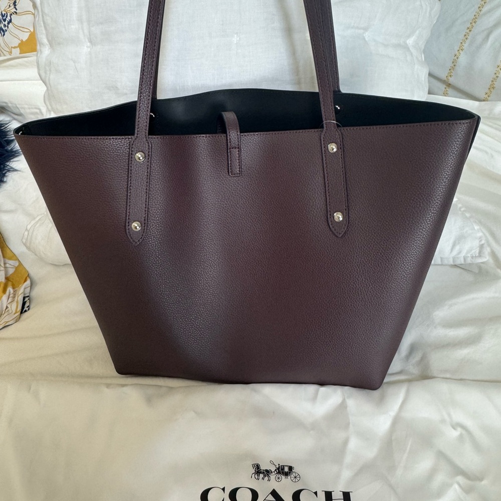 Coach Oxblood Leather Market Tote - NEW with tag - Picture 6 of 7
